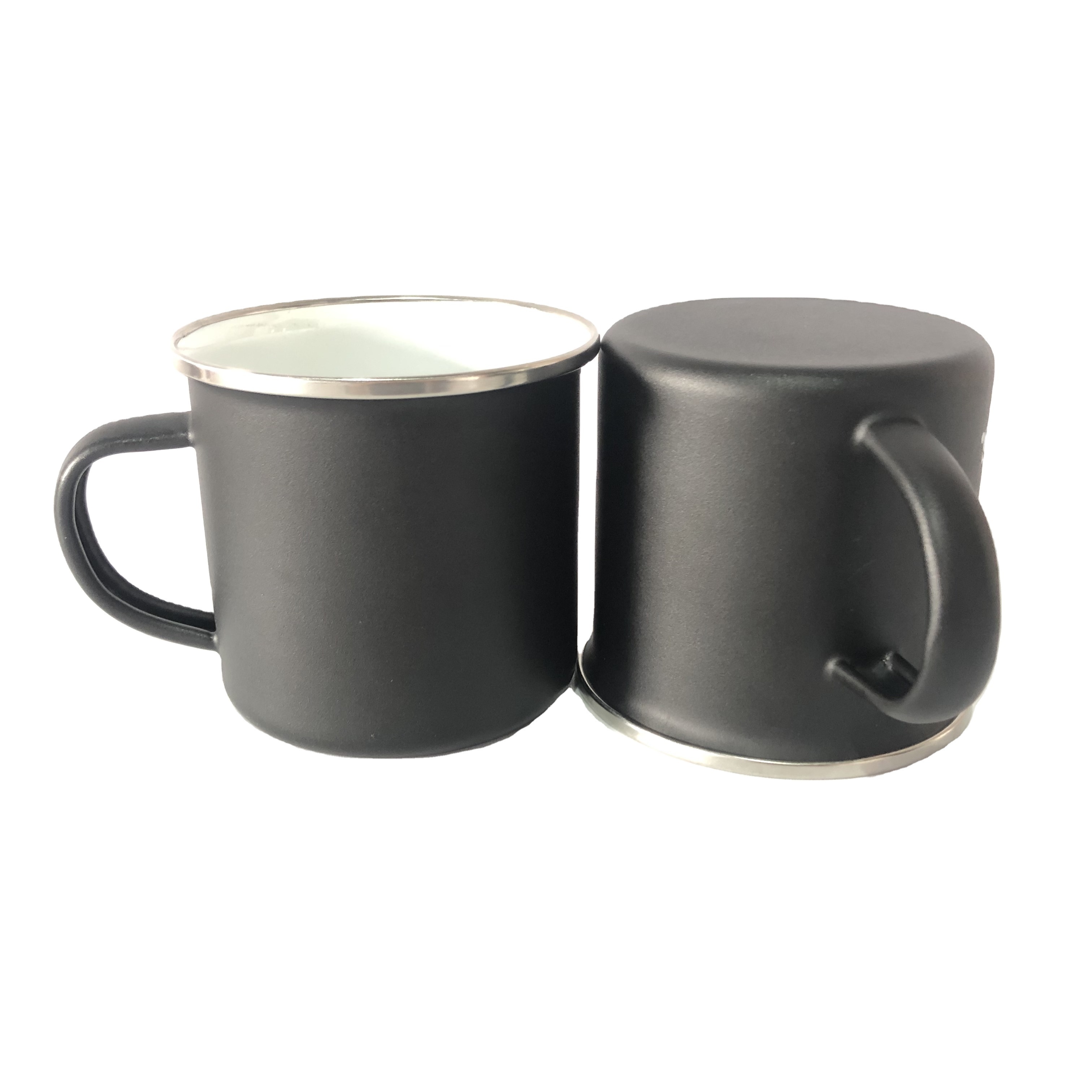 350ml 12OZ Enamel Matte Finished Mug Emaille Becher Cozy Enamel Camping Matt Picnic Mug Cup Coffee Pot