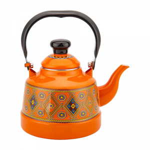 New Decal Arabic Style Enamel Teapot Porcelain Enameled Teakettle Colorful Water Tea Kettle pot for Stovetop