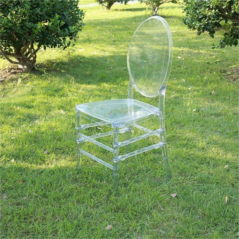 Hot Sell Crystal Clear Plastic Polycarbonate Tiffany Resin French Louis Chair Chivari Event Rental Acrylic Ghost Chairs Wedding