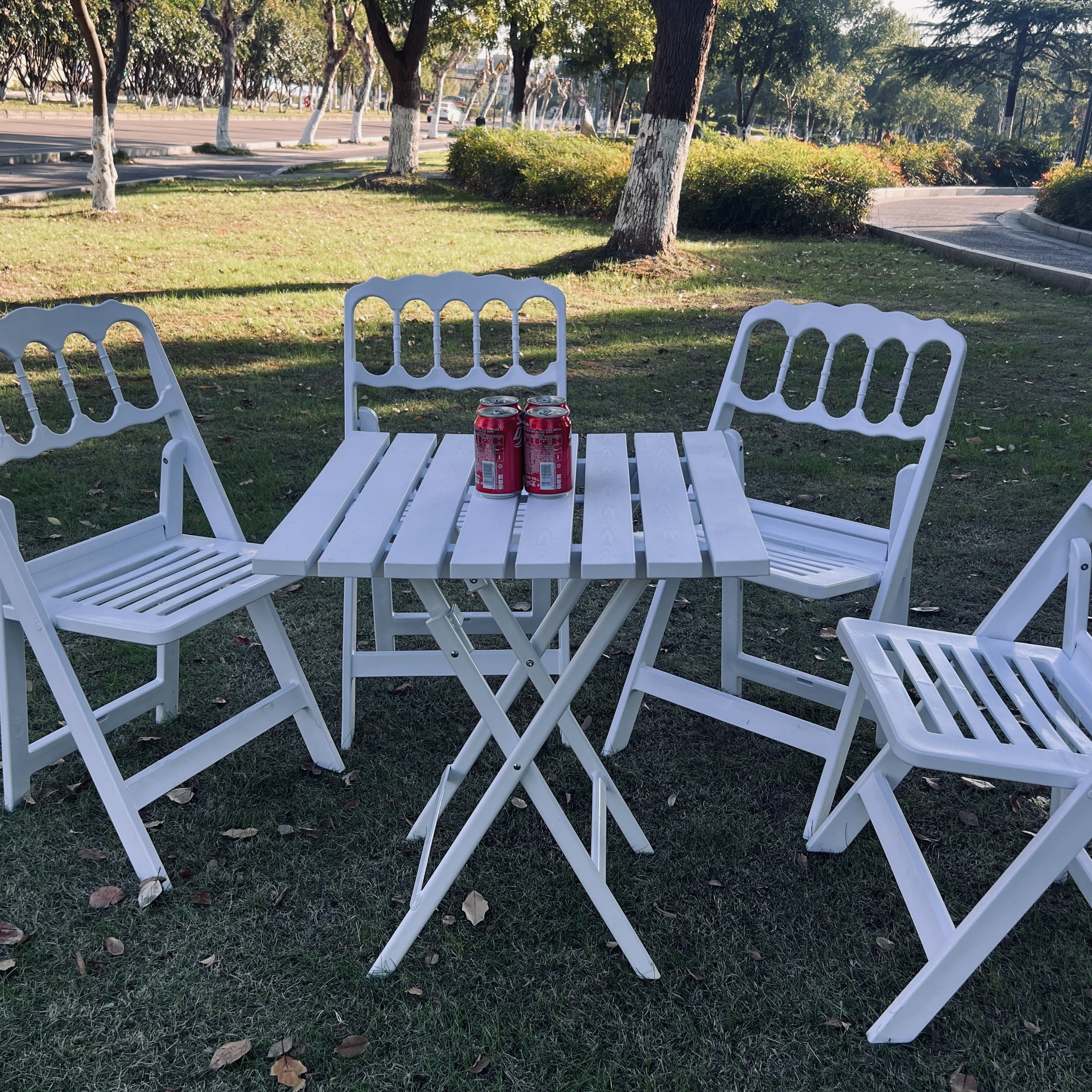 wholesale Garden Dining Set Furniture Outdoor Table and Chair Furniture plastic foldable Table and Chairs Set for events