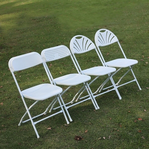 Eco-friendly Modern Garden Outdoor Simple Metal Folding Plastic Chair white folding chairs For Wedding Party Events