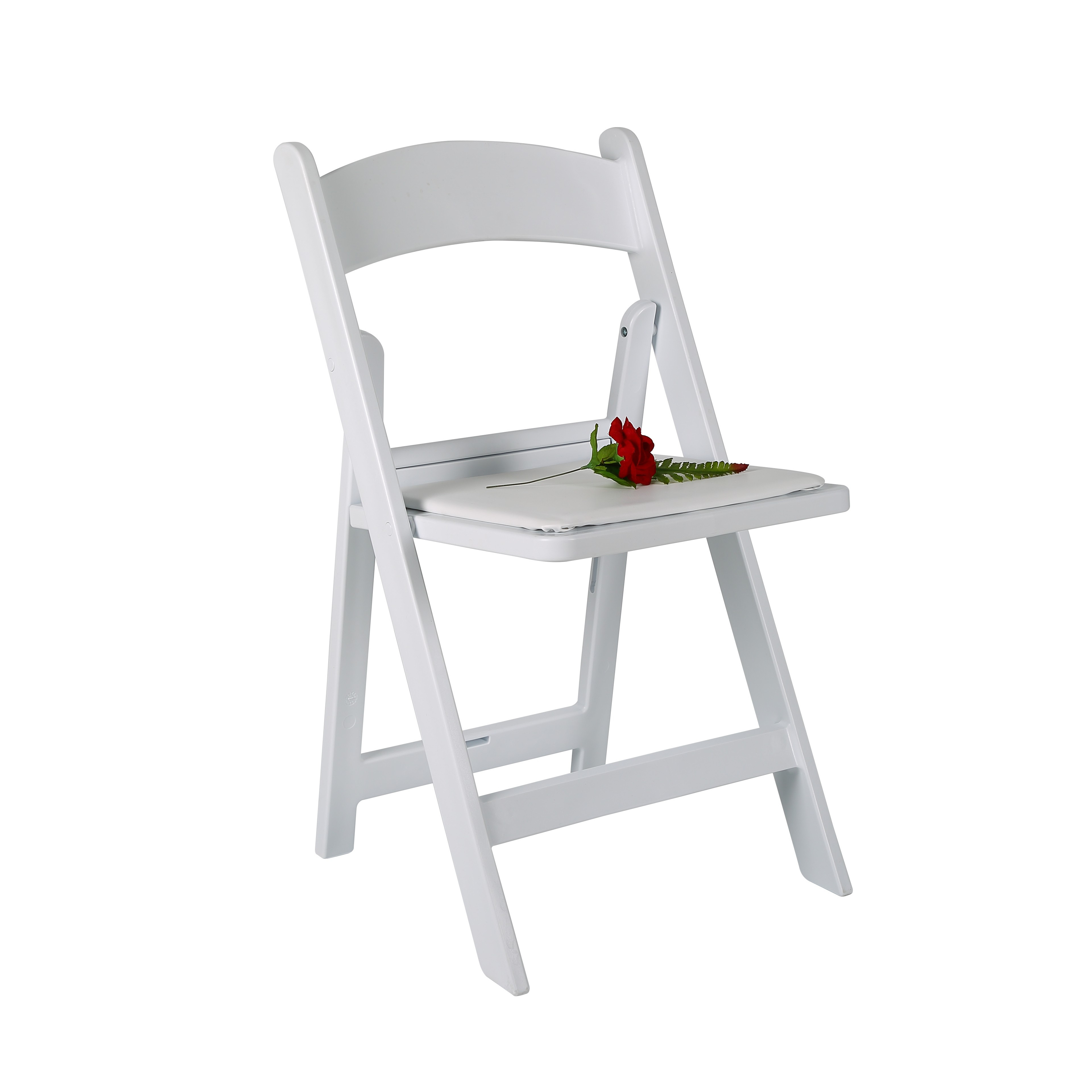 White resin folding chairs