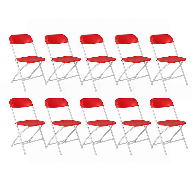 Wholesale 10-pack Cheap Modern Portable Colorful Garden Outdoor foldable Metal white Plastic Folding Chairs for events wedding