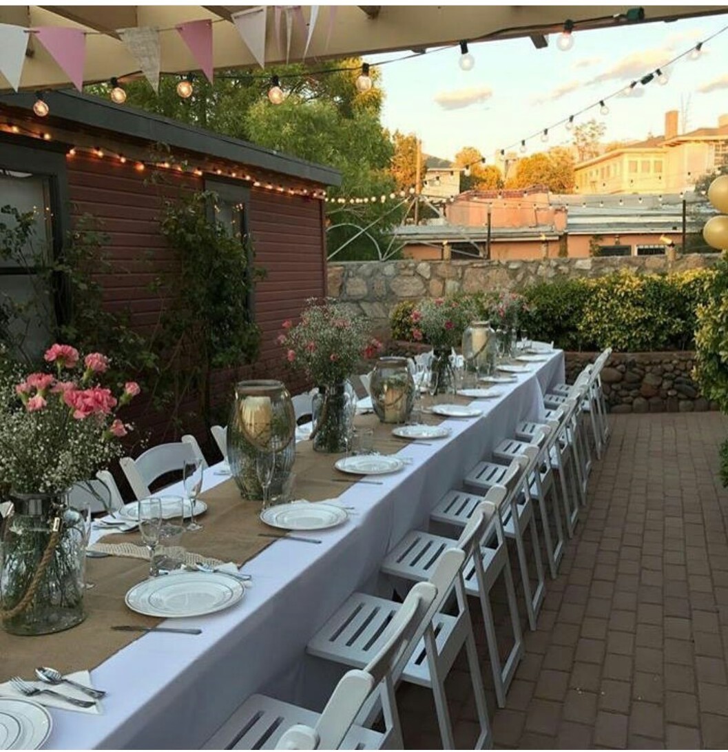 White resin folding chairs