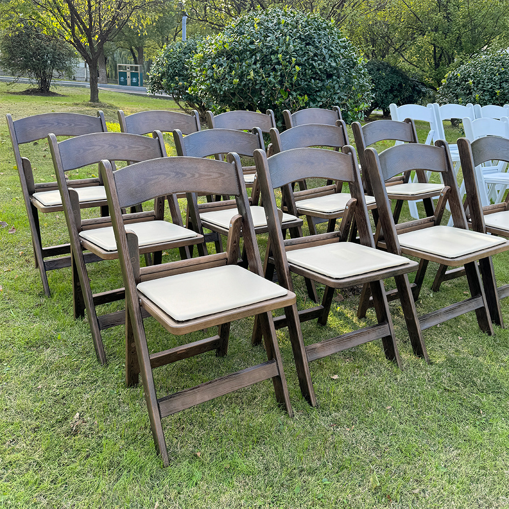 Outdoor Furniture walnut wood grain Folding Chair with Custom Logo Foldable Chairs for Events Portable Foldable chair for garden