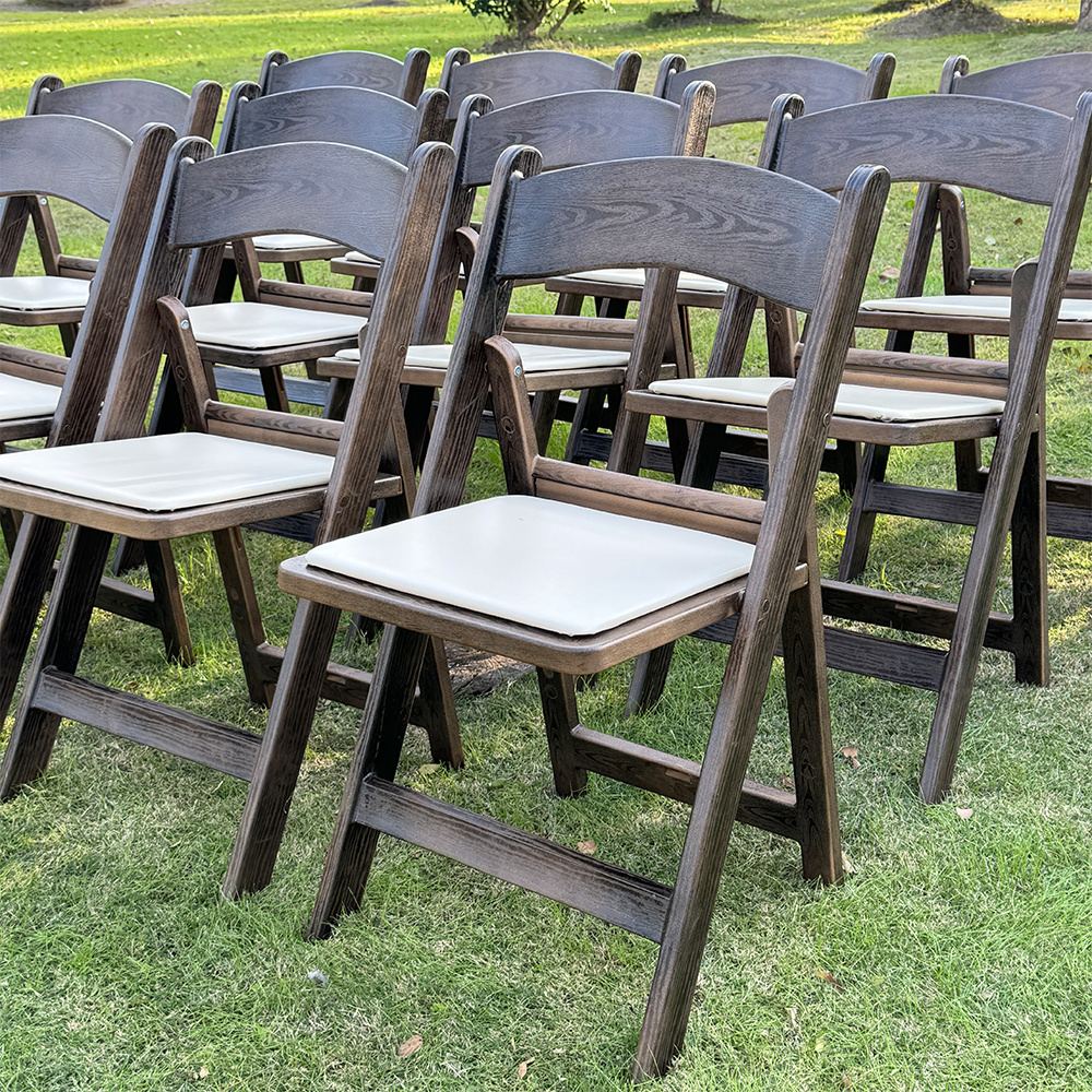 Outdoor Furniture walnut wood grain Folding Chair with Custom Logo Foldable Chairs for Events Portable Foldable chair for garden