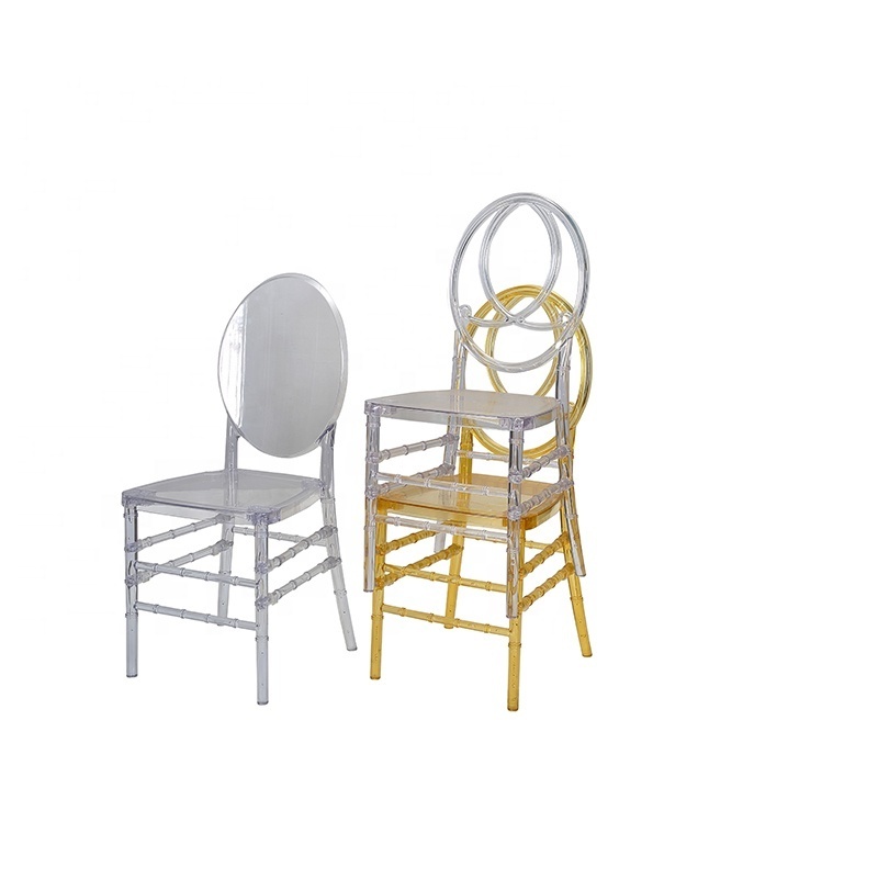 Hot Sell Crystal Clear Plastic Polycarbonate Tiffany Resin French Louis Chair Chivari Event Rental Acrylic Ghost Chairs Wedding