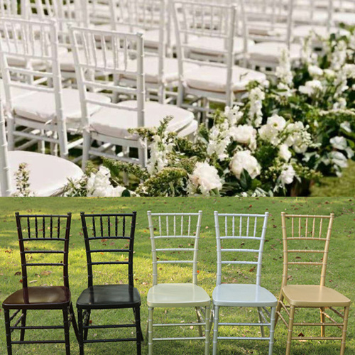 Wholesale Selling Bulk Fashion Gold Silver White Plastic Resin Wedding Events Catering Banquet Chiavari Chivari Tiffany Chairs