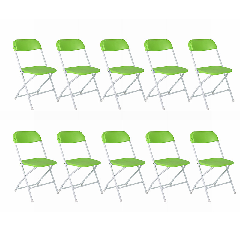 Wholesale 10-pack Cheap Modern Portable Colorful Garden Outdoor foldable Metal white Plastic Folding Chairs for events wedding