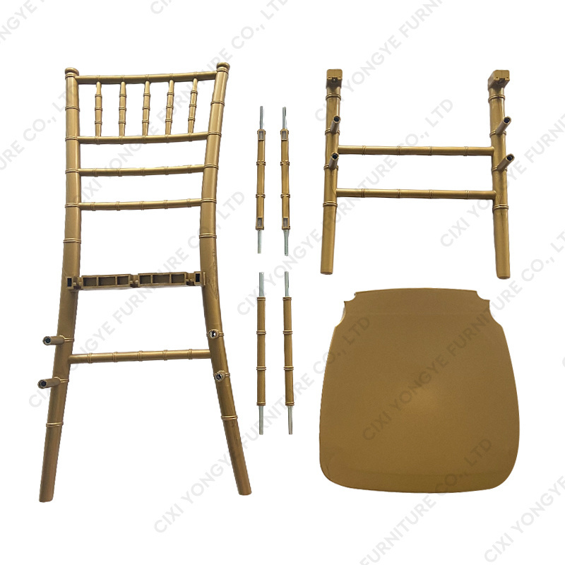 Factory Wholesale Hot Sell Cheap Iron Steel Gold Chiavari Chair For Wedding Rental Event Party Can be disassembled transported