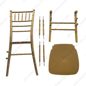 Factory Wholesale Hot Sell Cheap Iron Steel Gold Chiavari Chair For Wedding Rental Event Party Can be disassembled transported