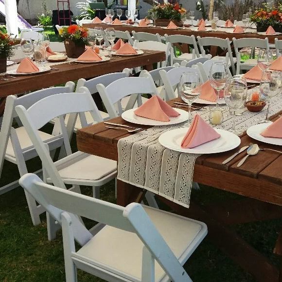 Wholesale Wedding Party Wimbledon Banquet Foldable Outdoor Furniture Garden Chair Plastic Resin White Folding chairs For Events