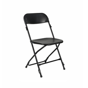 High quality Foldable Plastic Metal Chair Portable Garden Event Cheap Outdoor patio furniture black Plastic Folding Chairs