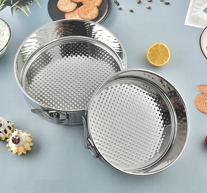 Stainless Steel Springform Cake Pan Spring Form Cheesecake Baking Pan Round Leakproof Pans with Removable Bottom