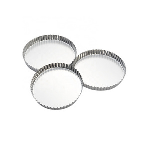 23cm Tin Plated Steel Round Fluted Tart Mold Quiche Pans Flan Tin Pastry Baking Mold for Quiches Tarts Flans