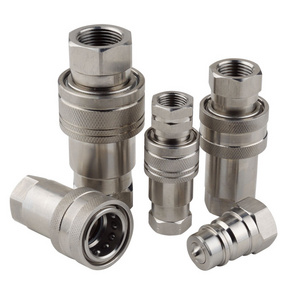 Stainless steel hydraulic quick coupling ISO A coupler 304 hydraulic  release quick connect coupler