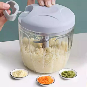 Manual Food Processor Vegetable Chopper, Portable Hand Pull String Garlic Mincer Onion Cutter