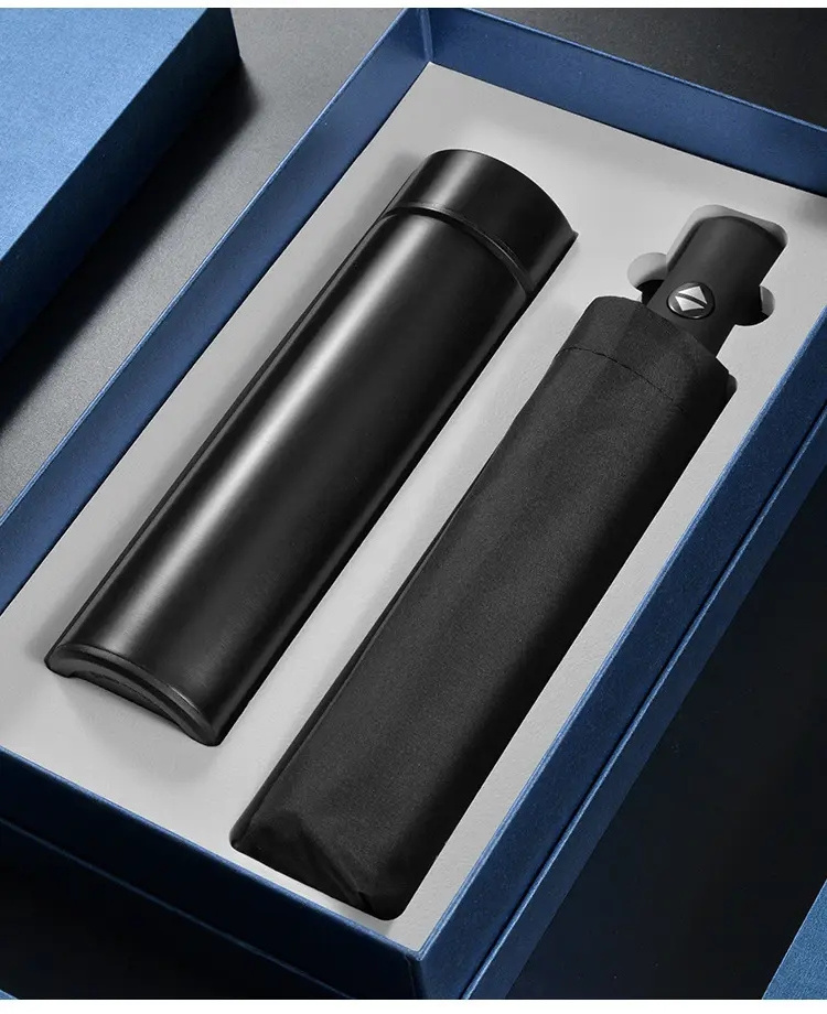 Custom Corporate Promotional Gifts for Executives Umbrella Digital Display Thermos Cup Set