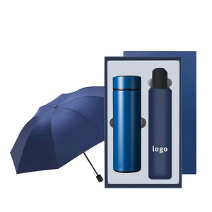 Custom Corporate Promotional Gifts for Executives Umbrella Digital Display Thermos Cup Set