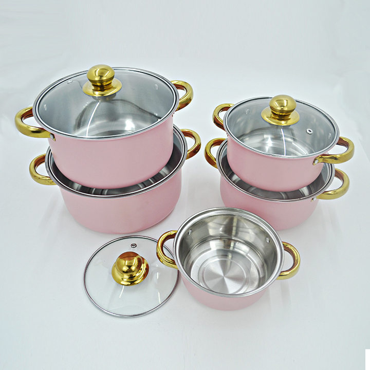 Stainless steel 10 piece pot handle set, milk pot, stainless steel soup pot 16-18-20-22-24CM