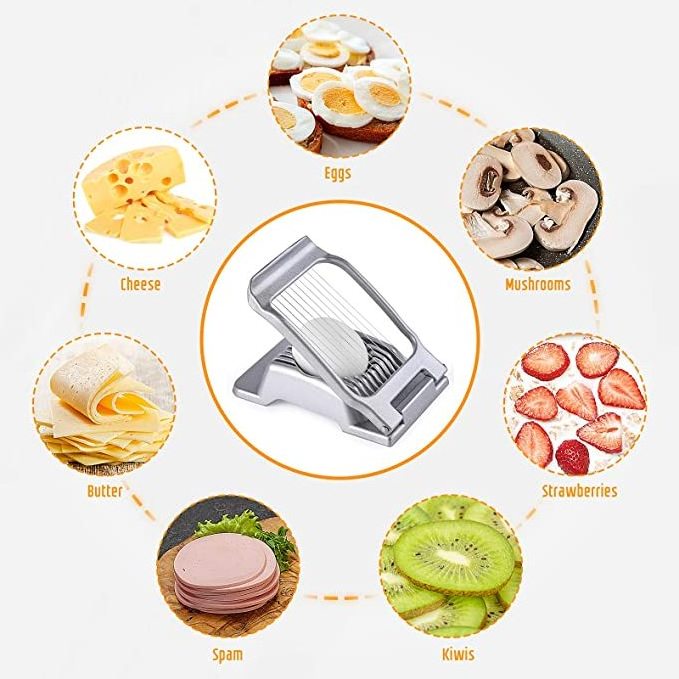 Stainless Steel Wire Egg Slicer, Heavy Duty Aluminium Egg Cutter Dishwasher Safe