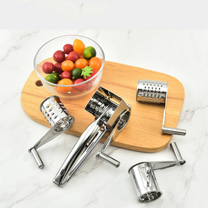 Stainless Steel Cheese and Spice Grater Bonus Brush Hand rotating cheese grater