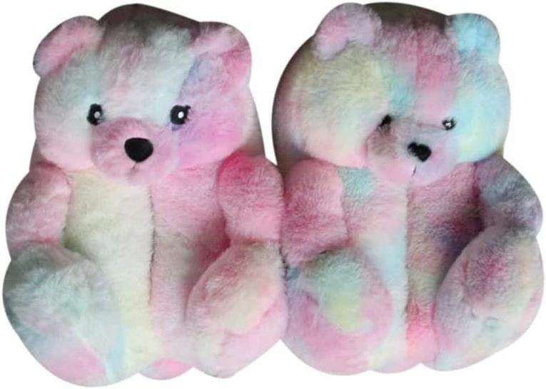 Teddy bear slippers women 2022 new arrivals animal one size fits all plush house female bear slippers