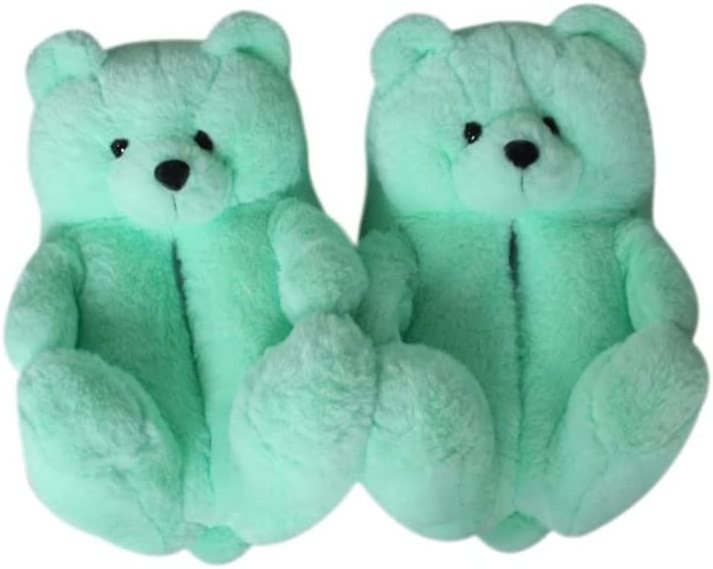 Teddy bear slippers women 2022 new arrivals animal one size fits all plush house female bear slippers