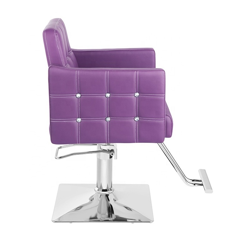 Purple beauty styling barber chair with diamonds women's barber chair hairdressing chair beauty equipment