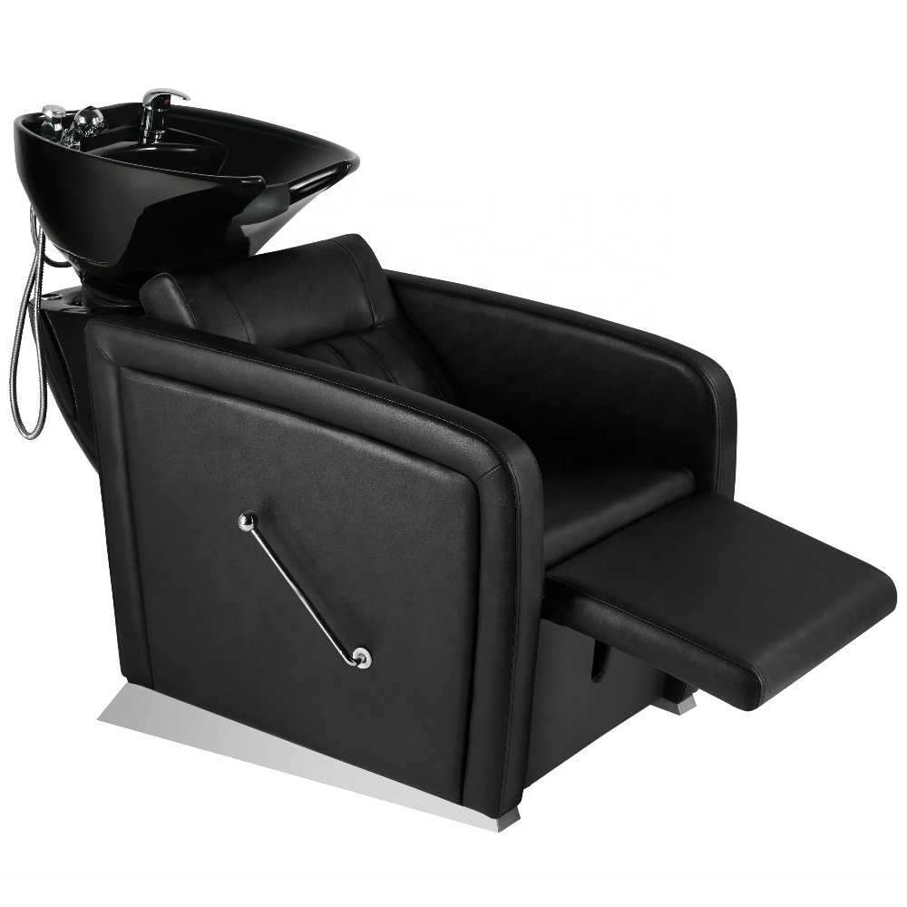 New shampoo chair hair salon with ceramic basin Adjustable massage shampoo chair Barber shampoo bowls sink and chairs