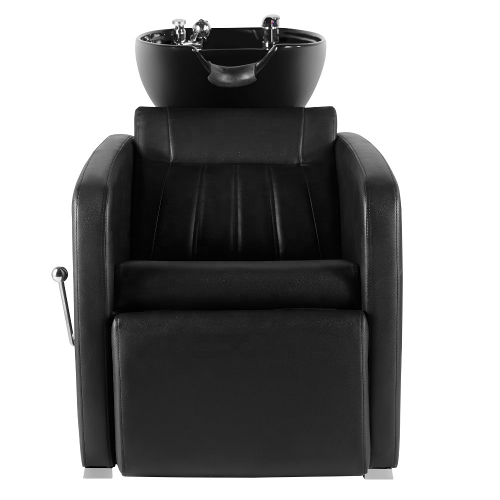 New shampoo chair hair salon with ceramic basin Adjustable massage shampoo chair Barber shampoo bowls sink and chairs