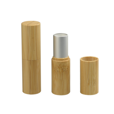 Hot selling environmental empty bamboo lipsstick tube / Cosmetic clear lip balm tubes container Recycled lipstick packaging