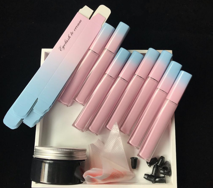 8ml cute pink gradient color square empty plastic mascara tube packaging