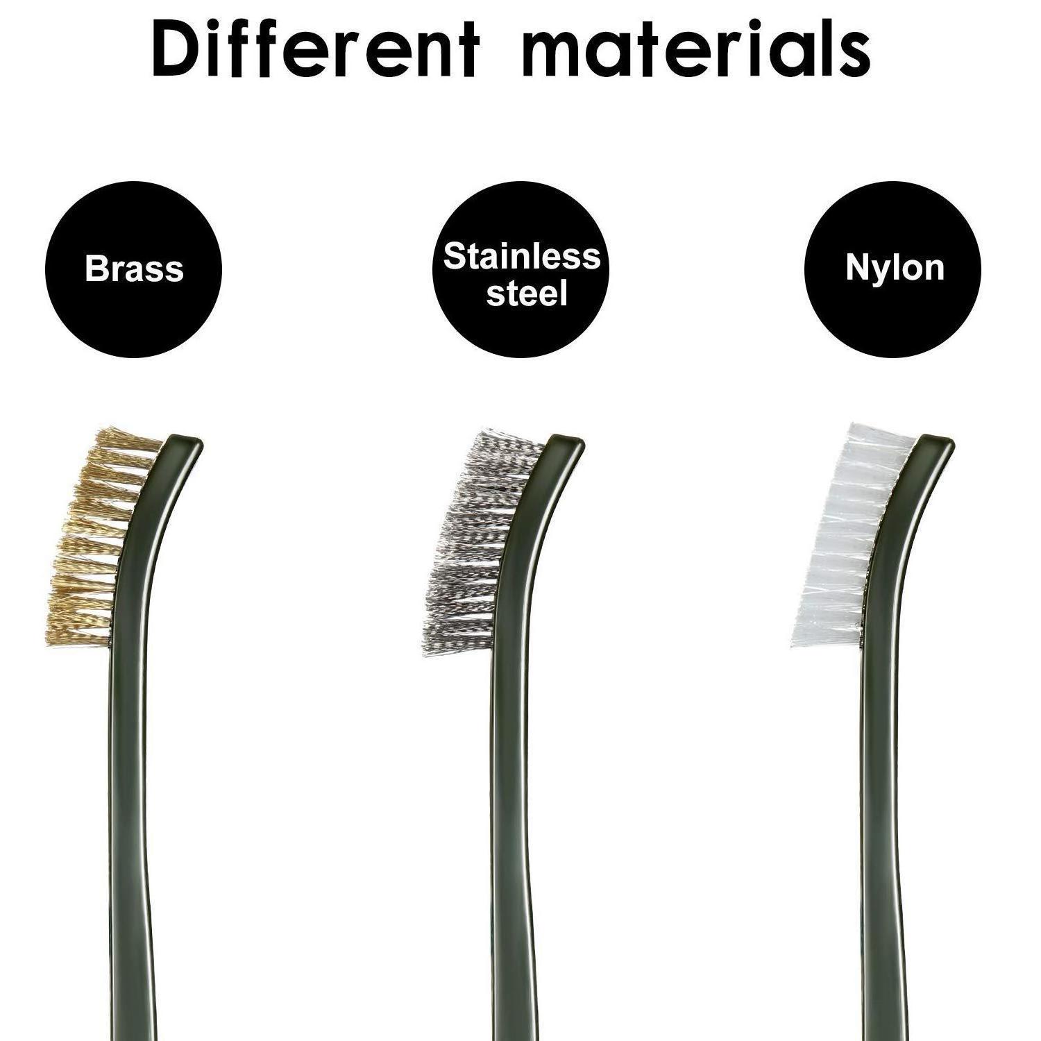 double-headed Gun Pipe Cleaning wire Brush 3-piece mini nylon brush set long toothbrush car detail brush