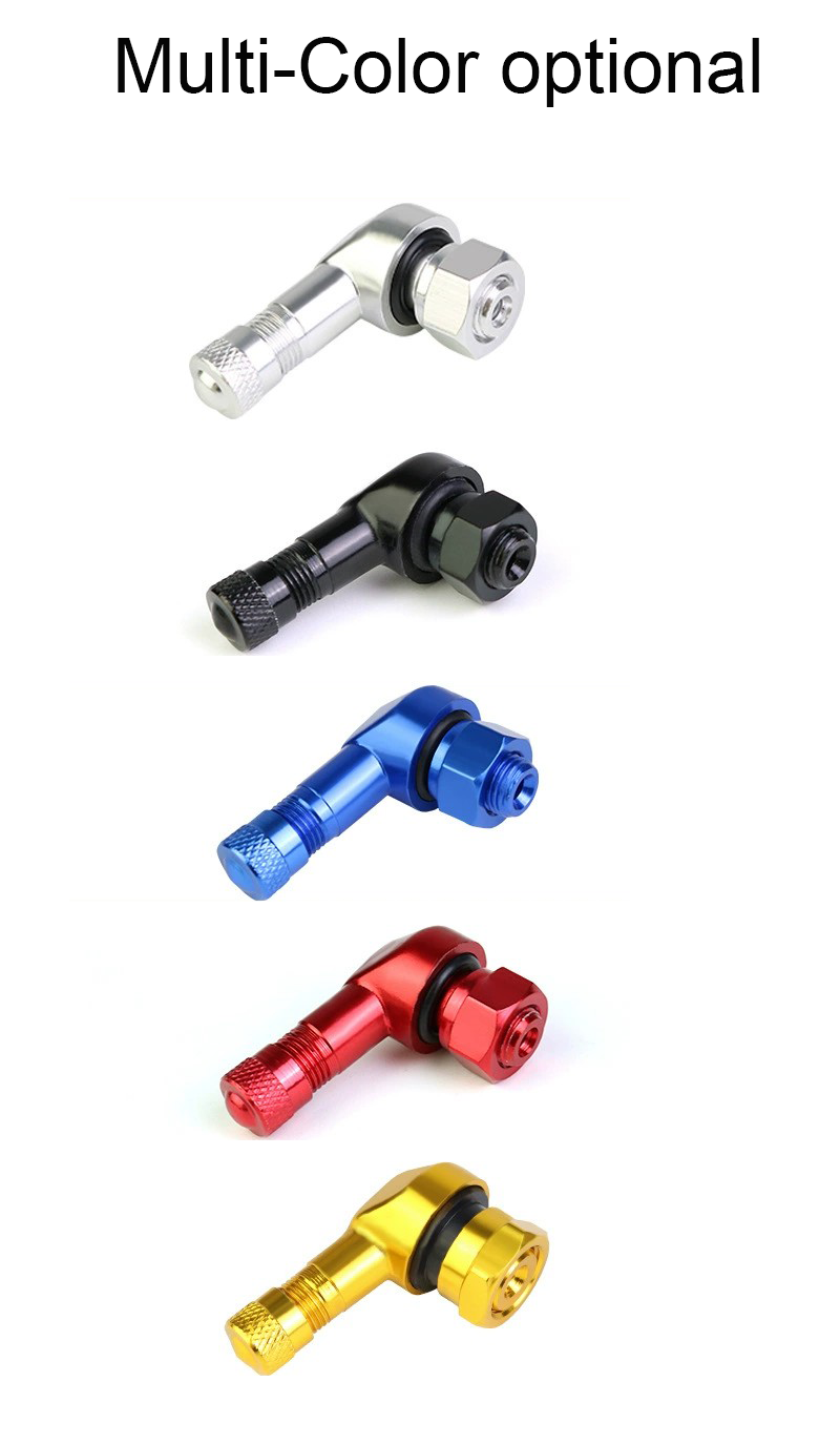 Aluminum 90 Degree Motorcycle Valve Stems CNC Tire Valve Cap Right Angle Tire Tubeless Valve Stem