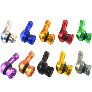 Aluminum 90 Degree Motorcycle Valve Stems CNC Tire Valve Cap Right Angle Tire Tubeless Valve Stem