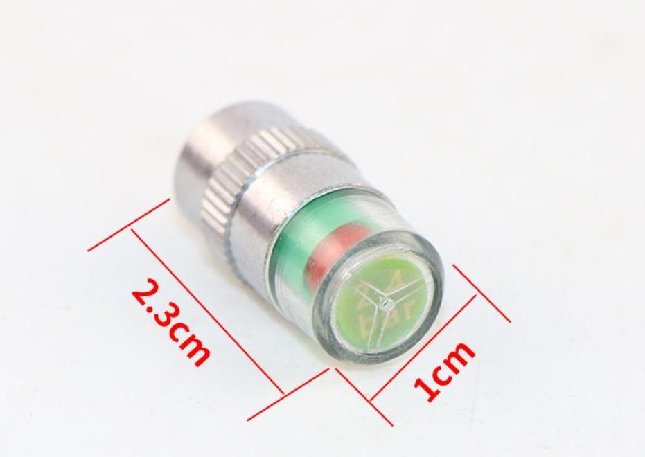 2.4bar 4pcs copper core Auto Tire Pressure Alarm Pressure Cap Valve Pressure Gauge Monitoring Warming Alarm Tire Cap Indicator