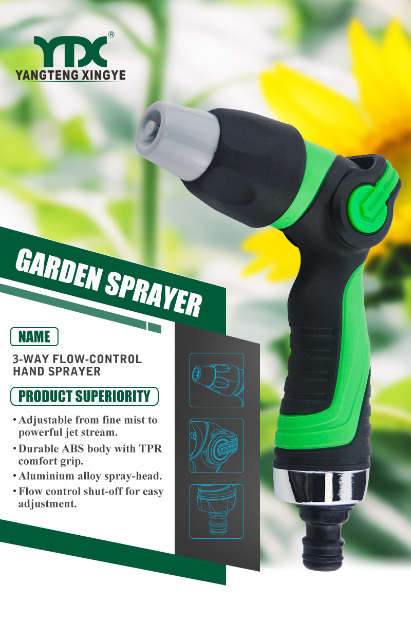 High Pressure 3 Ways Agricultural Water Sprayer Multi Function Car Wash Water Spray Gun Hose Nozzle Gun