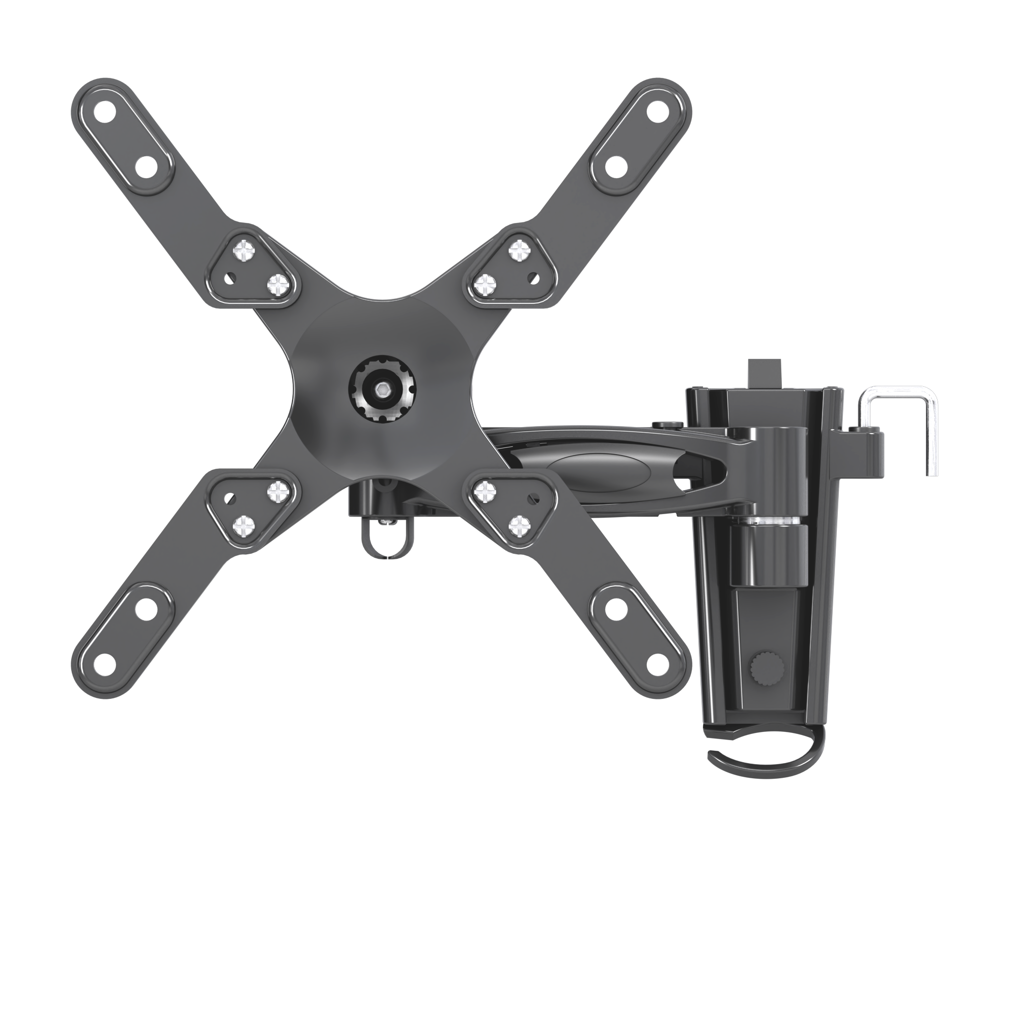 Low profile TV wall mount retractable arm bracket for max vesa 400*400