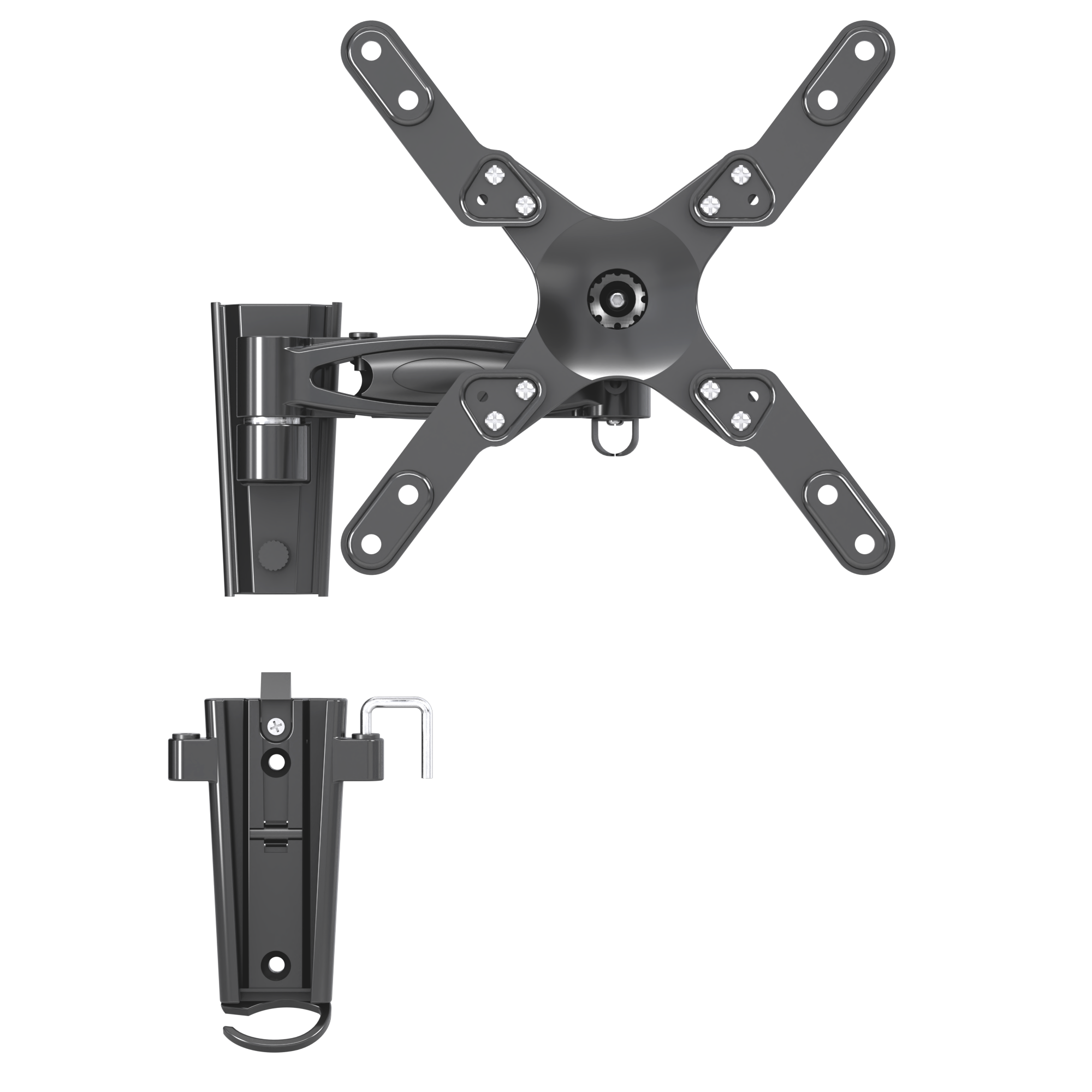 Low profile TV wall mount retractable arm bracket for max vesa 400*400