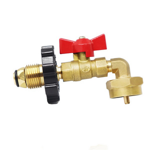 1 Lb Gas Tank Refill Elbow Adapter, 100% Solid Brass Regulator Valve with Valve,Converting 5~40 LB to 1 LB Propane Tank Adapter