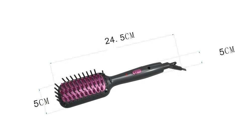 2017 New Electric Portable Mini Travel Hair Straightener Brush Ceramic Flat Iron Brush Hair Comb Hair Straightener Brush