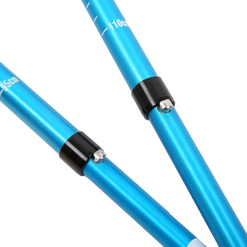 Outdoor ultra short straight handle trekking pole folding hiking climbing telescopic stick