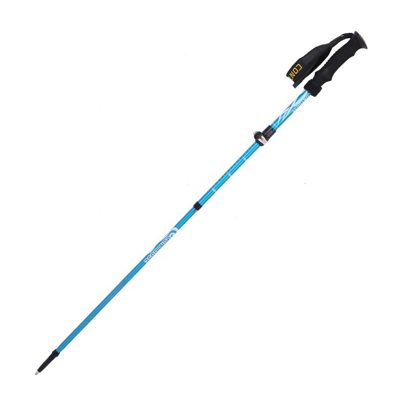 Outdoor ultra short straight handle trekking pole folding hiking climbing telescopic stick