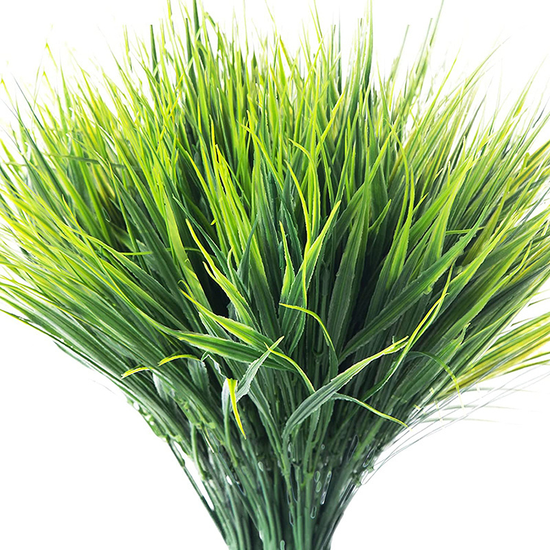 10pcs Artificial Wheat Grass Faux Shrubs Outdoor Plants for Home Garden Decoration 7 fork Artificial spring Grass Plant