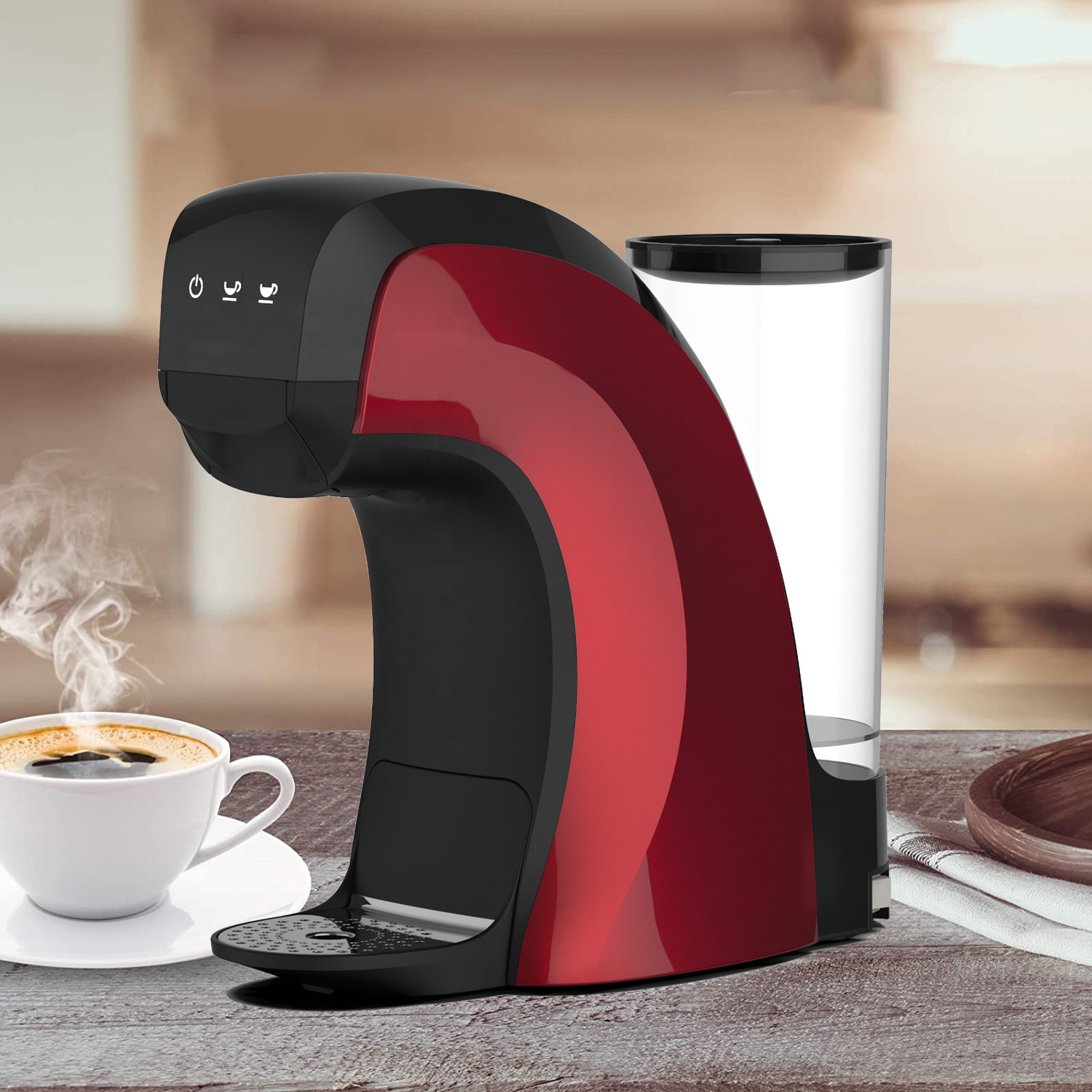 1100W 19bar Customized Color One-Touch Cup Control Espresso Multi Function Capsule Coffee Machine for Home