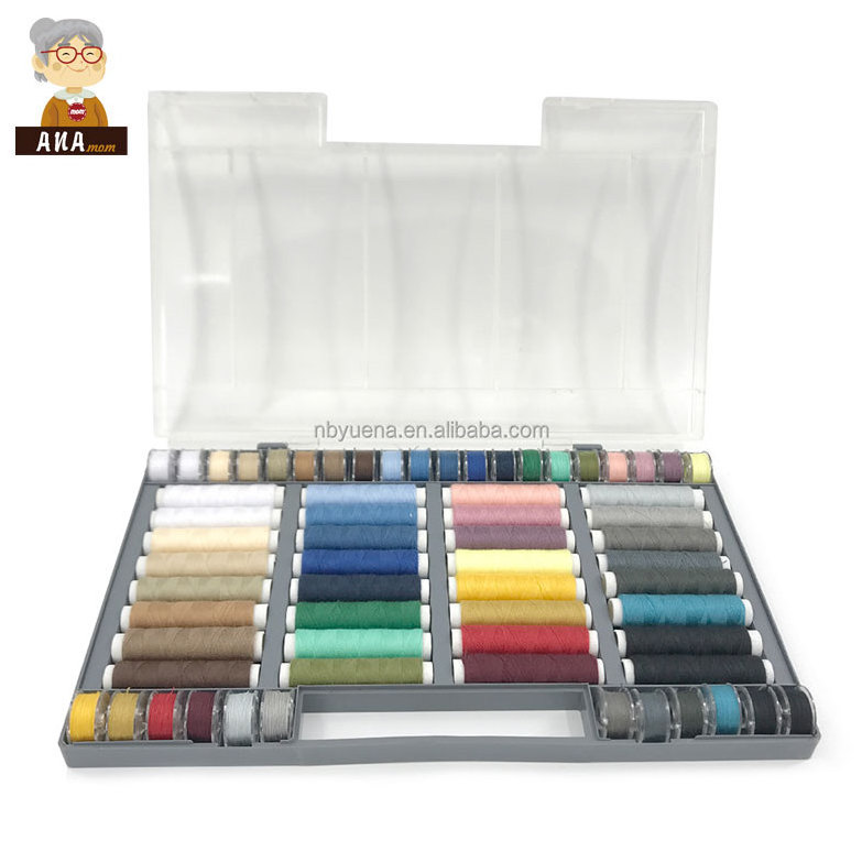 64 Pcs Polyester Sewing Thread Box With High Quality Sewing Kit Box.