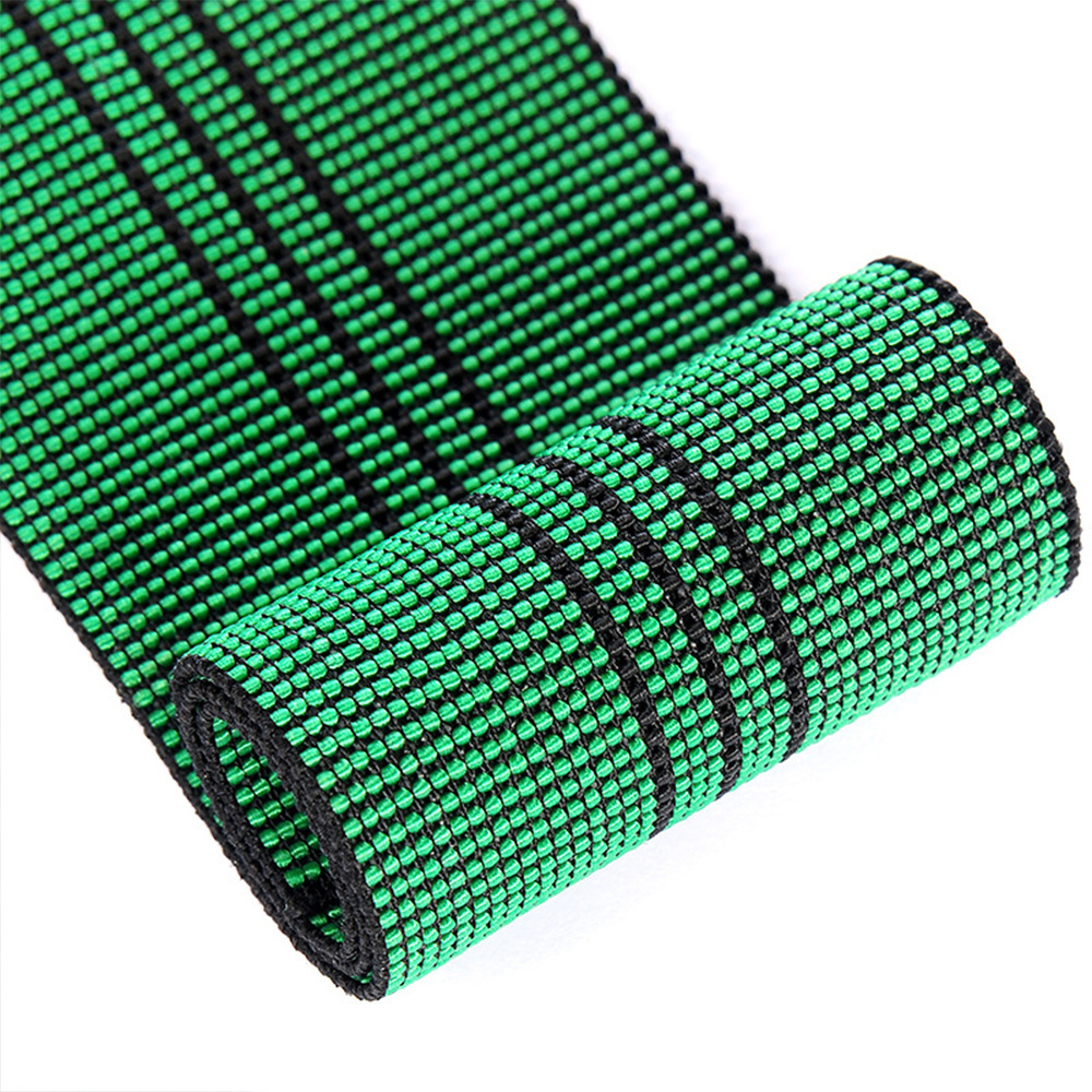 Hot Selling Wholesale Custom OEM Elastic Sofa Tape 25mm 30mm 35mm 40mm 45mm Green And Colorful Knitted Elasticity Webbing