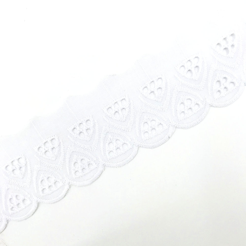 New Arrival High Quality  Embroidered Lace Tulle Fabric White Tulle Mesh Swiss Cotton Voile Lace