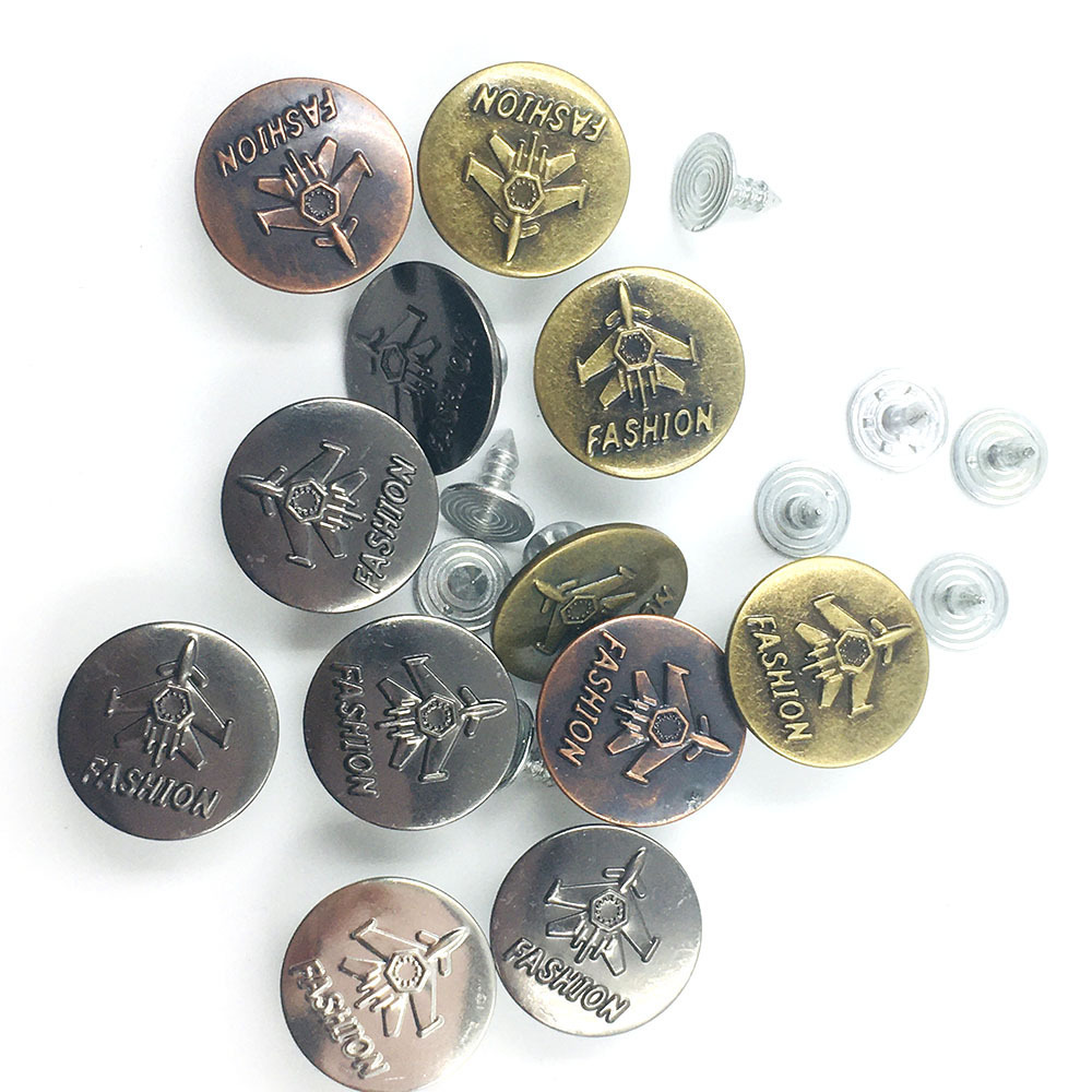 New Design Custom Logo High Quality Red Bronze 17Mm  Metal Tack Square Buttons For Jeans